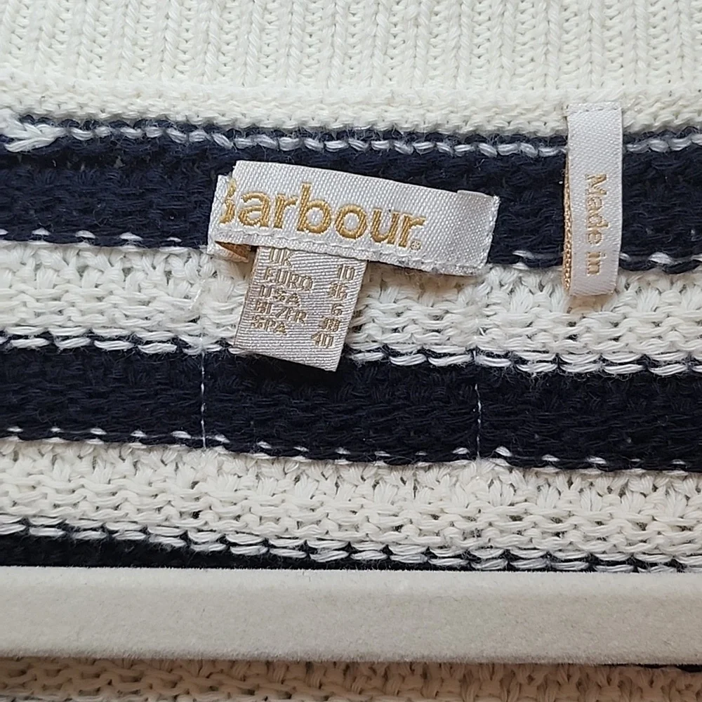 Barbour Sandgate Knitted Cardigan Women's Multi Stripe  Size 6 - Picture 11 of 16